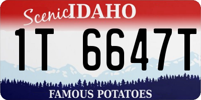 ID license plate 1T6647T