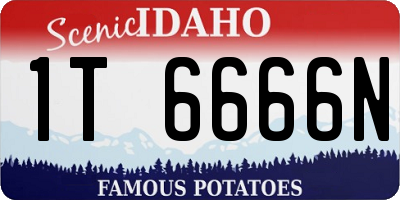 ID license plate 1T6666N