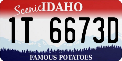 ID license plate 1T6673D