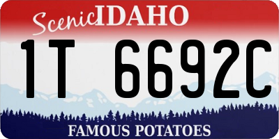 ID license plate 1T6692C