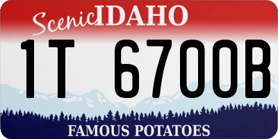 ID license plate 1T6700B