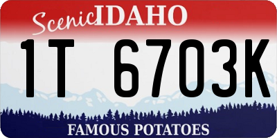 ID license plate 1T6703K