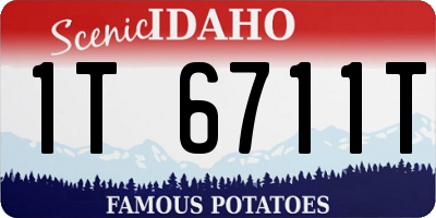 ID license plate 1T6711T