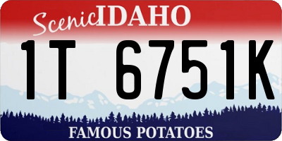 ID license plate 1T6751K