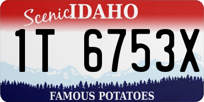 ID license plate 1T6753X