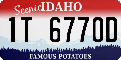 ID license plate 1T6770D