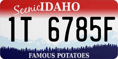 ID license plate 1T6785F