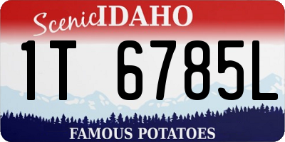 ID license plate 1T6785L