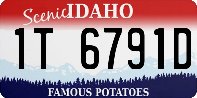 ID license plate 1T6791D