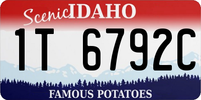 ID license plate 1T6792C