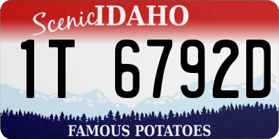 ID license plate 1T6792D
