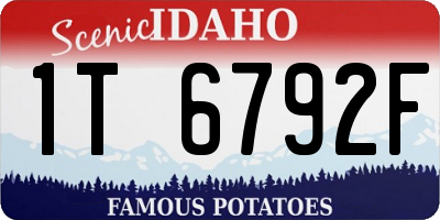 ID license plate 1T6792F