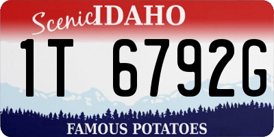ID license plate 1T6792G