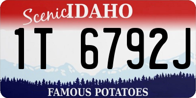 ID license plate 1T6792J