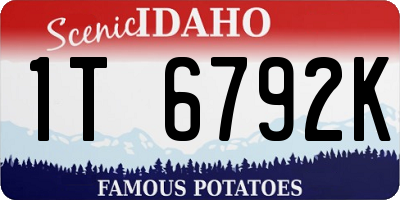 ID license plate 1T6792K