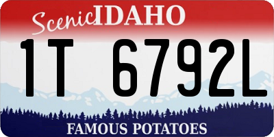 ID license plate 1T6792L
