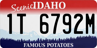 ID license plate 1T6792M