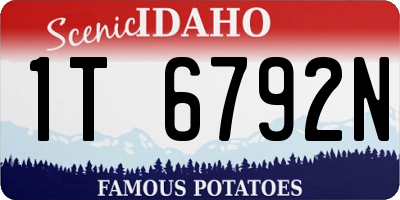 ID license plate 1T6792N