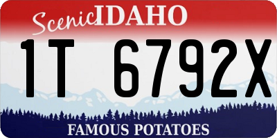ID license plate 1T6792X