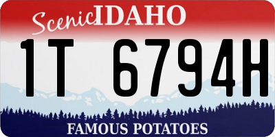 ID license plate 1T6794H