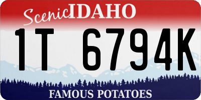 ID license plate 1T6794K