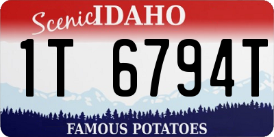 ID license plate 1T6794T