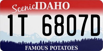ID license plate 1T6807D