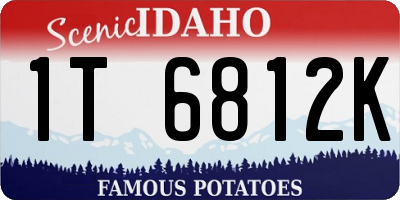 ID license plate 1T6812K