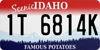 ID license plate 1T6814K