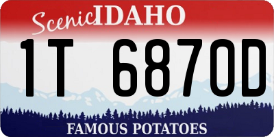 ID license plate 1T6870D