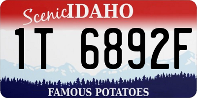 ID license plate 1T6892F