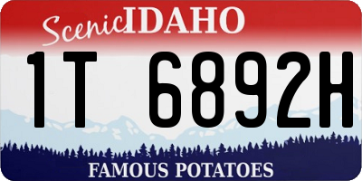 ID license plate 1T6892H