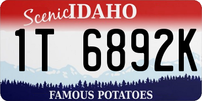 ID license plate 1T6892K