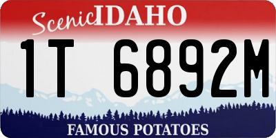 ID license plate 1T6892M