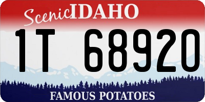 ID license plate 1T6892O
