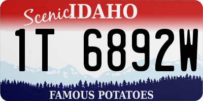 ID license plate 1T6892W