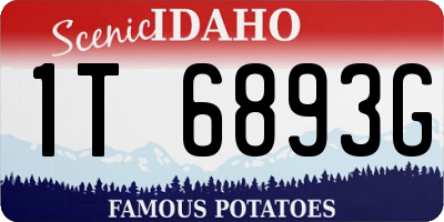 ID license plate 1T6893G