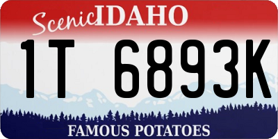 ID license plate 1T6893K