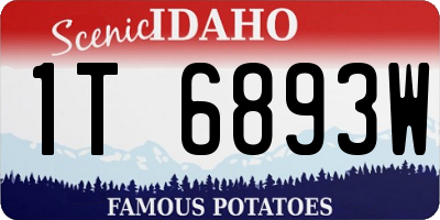 ID license plate 1T6893W