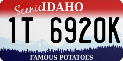 ID license plate 1T6920K