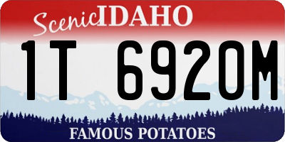 ID license plate 1T6920M