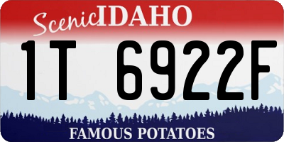 ID license plate 1T6922F