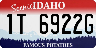 ID license plate 1T6922G