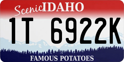 ID license plate 1T6922K
