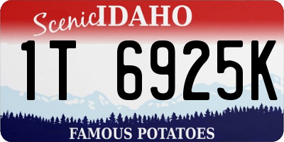 ID license plate 1T6925K