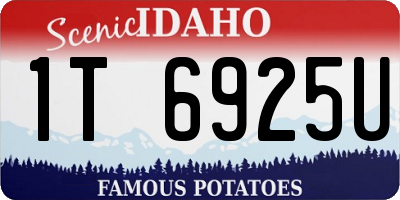 ID license plate 1T6925U