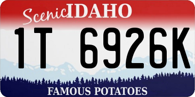 ID license plate 1T6926K