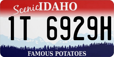 ID license plate 1T6929H