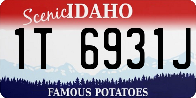 ID license plate 1T6931J
