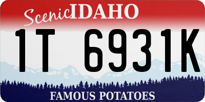 ID license plate 1T6931K